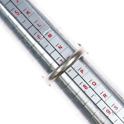 sz7 Navajo sterling silver offset turquoise ring - Estate Fresh Austin