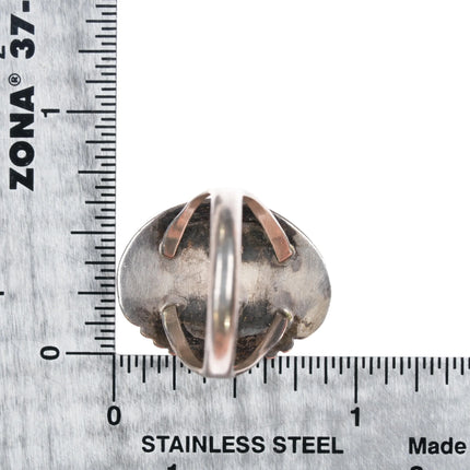 sz7 Navajo sterling silver offset turquoise ring - Estate Fresh Austin