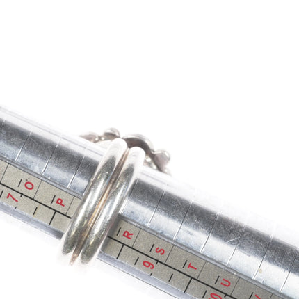 Sz8 SD Navajo green spiderweb Variscite sterling silver ring - Estate Fresh Austin