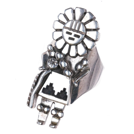 sz7 Herman Vandever Navajo Kachina sunface ring sterling silver - Estate Fresh Austin