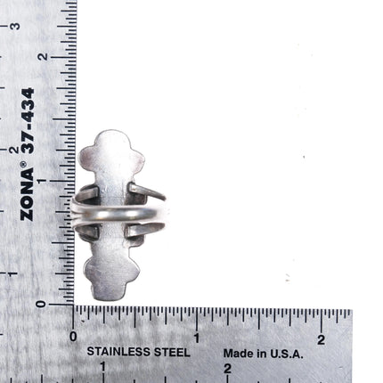 sz6.75 Vintage Zuni Sterling silver turquoise ring 5 stones stamped accents - Estate Fresh Austin