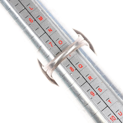 sz7.5 Tully Sam Navajo 60's-70's sterling silver ring with nice turquoise - Estate Fresh Austin