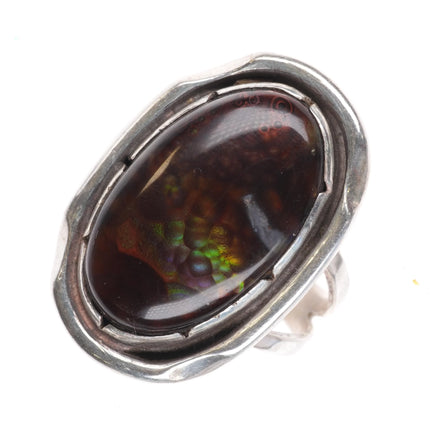 sz7.5 Vintage Navajo sterling silver Arizona fire agate ring - Estate Fresh Austin