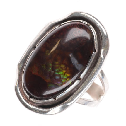 sz7.5 Vintage Navajo sterling silver Arizona fire agate ring - Estate Fresh Austin