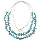 2 strand Southwestern sterling liquid silver turquoise nugget beads necklace - Estate Fresh Austin