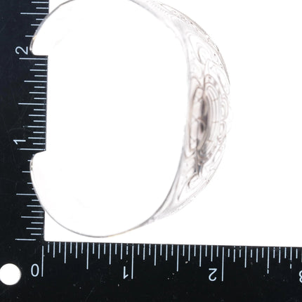 6.8" Alfred Seaweed Kwagiulth Northwest coast sterling silver cuff bracelet - Estate Fresh Austin