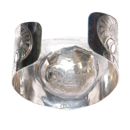 6.8" Alfred Seaweed Kwagiulth Northwest coast sterling silver cuff bracelet - Estate Fresh Austin