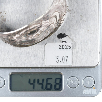 6.8" Alfred Seaweed Kwagiulth Northwest coast sterling silver cuff bracelet - Estate Fresh Austin