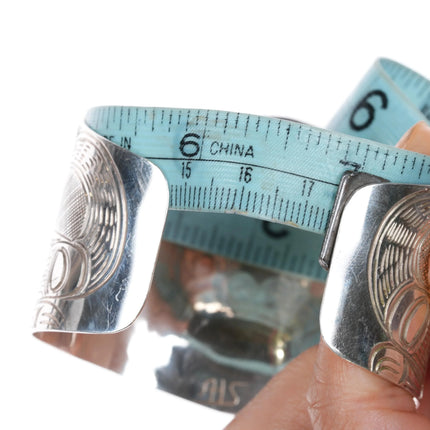 6.8" Alfred Seaweed Kwagiulth Northwest coast sterling silver cuff bracelet - Estate Fresh Austin