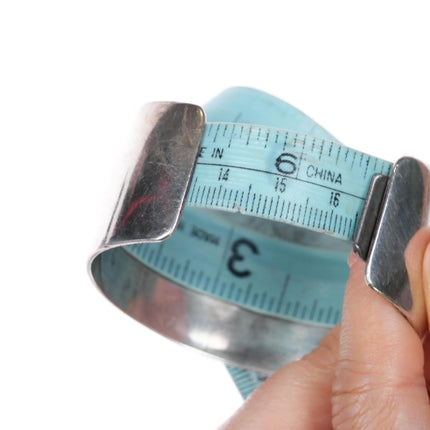 6.5" Southwestern Modernist sterling silver Mediterranean coral cuff bracelet - Estate Fresh Austin