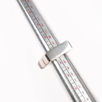 sz7.5 Gibson Nez Navajo/Apache sterling silver sugilite/coral inlay ring - Estate Fresh Austin