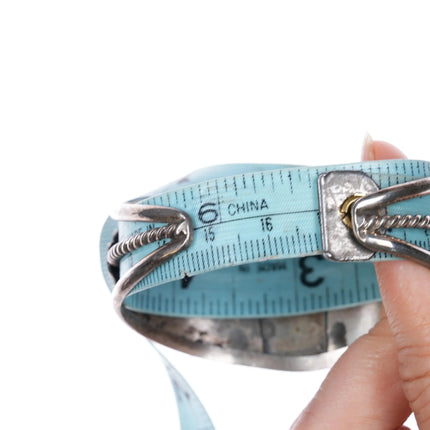 6.65" GC Vintage Navajo sterling silver spiderweb turquoise cuff bracelet - Estate Fresh Austin