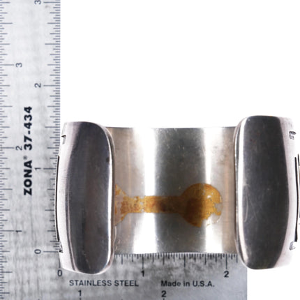 6.75" Large Vintage Hopi or Navajo Overlay cuff bracelet sterling silver - Estate Fresh Austin