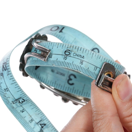 6.75" 50's-60's Zuni channel inlay sunface cuff bracelet sterling silver - Estate Fresh Austin