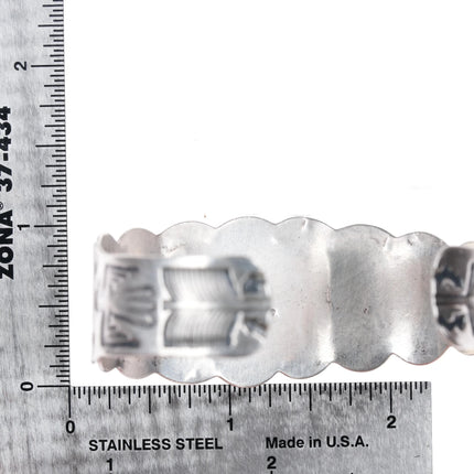 6.6" 40's-50's Fred Harvey style Indian Chief sterling turquoise cuff bracelet - Estate Fresh Austin