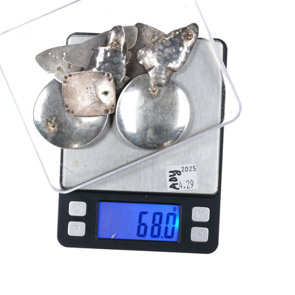 1990's Santa Fe Artisan Multi Abstract sterling silver earrings collection - Estate Fresh Austin