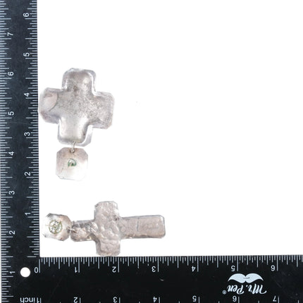 1990's Cynthia Orr Inson gemset crosses sterling silver earrings collection - Estate Fresh Austin