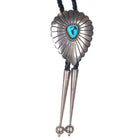 Vintage M Spencer Navajo sterling silver and turquoise bolo tie - Estate Fresh Austin