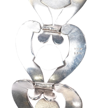 7" Vintage Mexican Modernist sterling silver link bracelet art deco MCM - Estate Fresh Austin