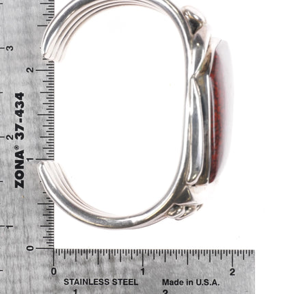 6.25" Orville Tsinnie Navajo GemBone Dinosaur Bone Sterling silver cuff bracelet - Estate Fresh Austin