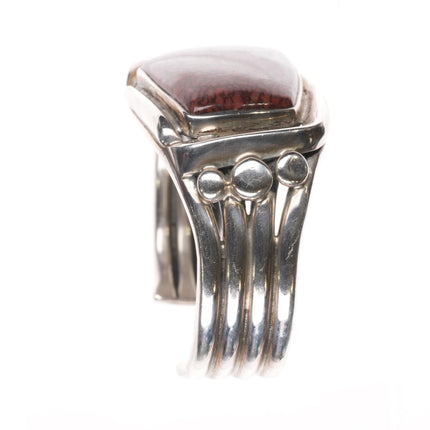 6.25" Orville Tsinnie Navajo GemBone Dinosaur Bone Sterling silver cuff bracelet - Estate Fresh Austin
