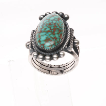 sz7.5 Jacob D Morgan Navajo sterling silver high grade turquoise ring - Estate Fresh Austin
