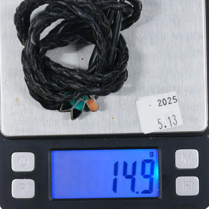 c1950 Zuni Sterling silver "Indian Chief" sunface bolo tie - Estate Fresh Austin