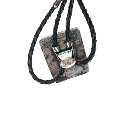 Ben Touchine Navajo Sterling silver spiderweb turquoise shadowbox bolo tie - Estate Fresh Austin