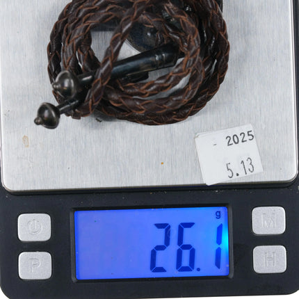 c1950 Navajo Overlay bolo tie sterling silver w/ handmade tips - Estate Fresh Austin