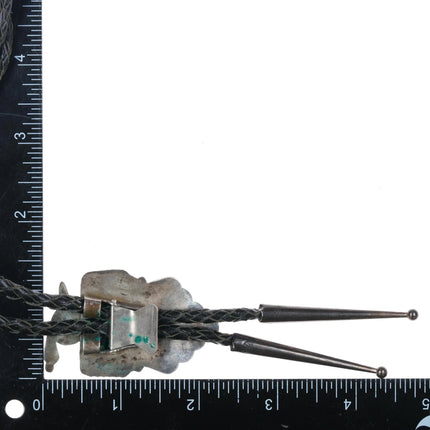 c1980 Felicita Chavez Zuni sterling silver thunderbird bolo tie - Estate Fresh Austin