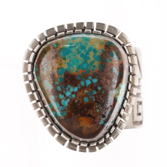 sz9.5-Adjustabe Tony Chino Acoma Nevada turquoise sterling silver ring - Estate Fresh Austin