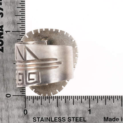 sz9.5-Adjustabe Tony Chino Acoma Nevada turquoise sterling silver ring - Estate Fresh Austin