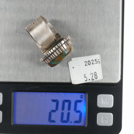 sz9.5-Adjustabe Tony Chino Acoma Nevada turquoise sterling silver ring - Estate Fresh Austin