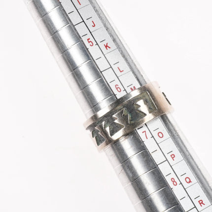 sz6.75 Stephen Hyson Naseyoma Hopi Overlay band ring sterling silver - Estate Fresh Austin