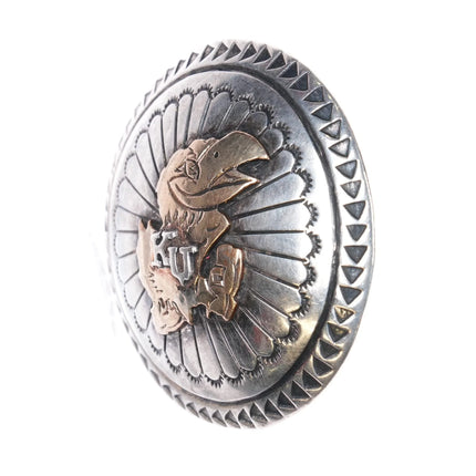 Sterling silver University Kansas Jayhawks Delgarito Navajo belt buckle/conchos - Estate Fresh Austin
