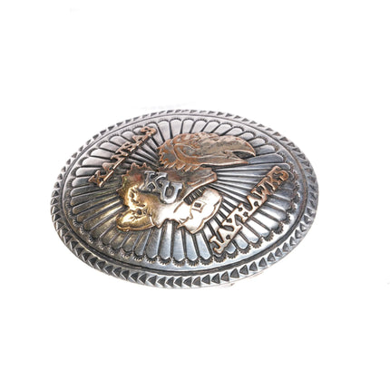 Sterling silver University Kansas Jayhawks Delgarito Navajo belt buckle/conchos - Estate Fresh Austin
