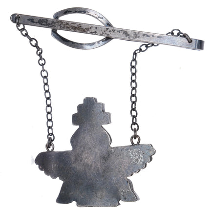 c1950 Zuni Knifewing sterling silver inlay tie bar/pin clip - Estate Fresh Austin