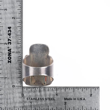 sz11.5 Mike Simplicio Zuni sterling silver Horse intarsia inlay turquoise ring - Estate Fresh Austin