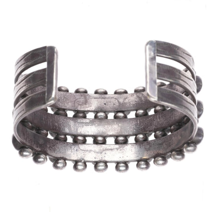 6.25" 30s-40's Zuni Oversized Snake Eye Turquoise cuff bracelet sterling silver - Estate Fresh Austin