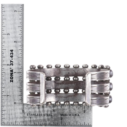 6.25" 30s-40's Zuni Oversized Snake Eye Turquoise cuff bracelet sterling silver - Estate Fresh Austin