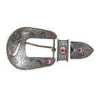 1999 Sterling silver/10k gold rubies ranger belt buckle set J initial Monogram - Estate Fresh Austin