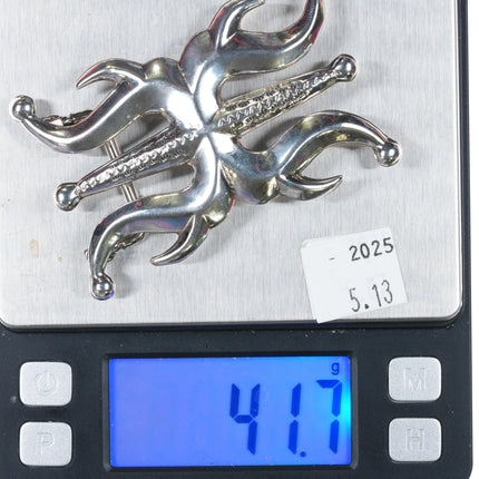 Francis Begay Navajo sterling silver cast Ketoh shaped belt buckle - Estate Fresh Austin