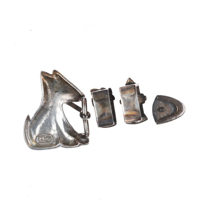 Sterling silver Dog/Fire Hydrant Garbage Can ranger belt buckle set - Estate Fresh Austin