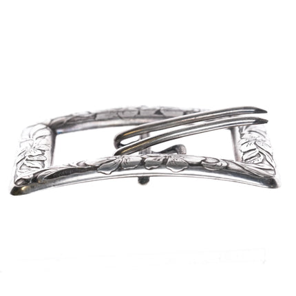Antique William Kerr American Sterling silver Art Nouveau belt buckle - Estate Fresh Austin