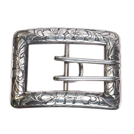 Antique William Kerr American Sterling silver Art Nouveau belt buckle - Estate Fresh Austin