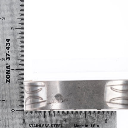 7" Vintage Navajo 1940's turquoise row cuff bracelet rope bezels sterling silver - Estate Fresh Austin