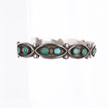 6.25" Vintage Zuni snake eye turquoise cuff bracelet sterling silver - Estate Fresh Austin