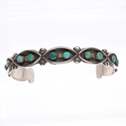 6.25" Vintage Zuni snake eye turquoise cuff bracelet sterling silver - Estate Fresh Austin