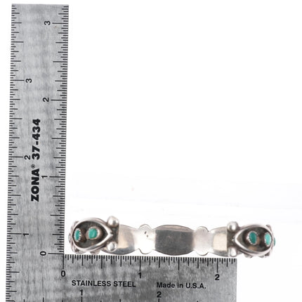6.25" Vintage Zuni snake eye turquoise cuff bracelet sterling silver - Estate Fresh Austin