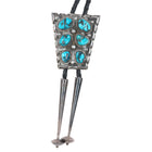 70's-80's Vintage Navajo sterling silver turquoise nugget cluster bolo tie - Estate Fresh Austin